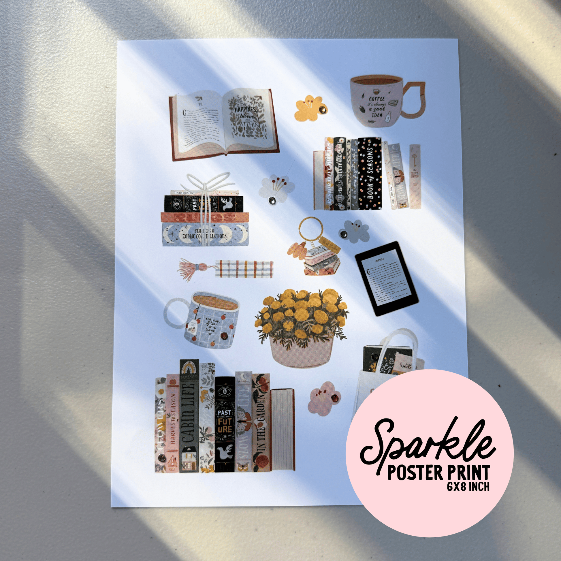 Book Club Sparkle Poster Print My Sparkling Emporium