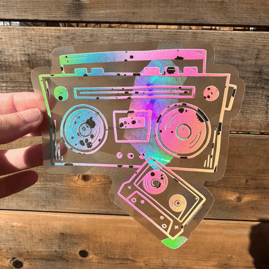Boombox Suncatcher Sticker My Sparkling Emporium