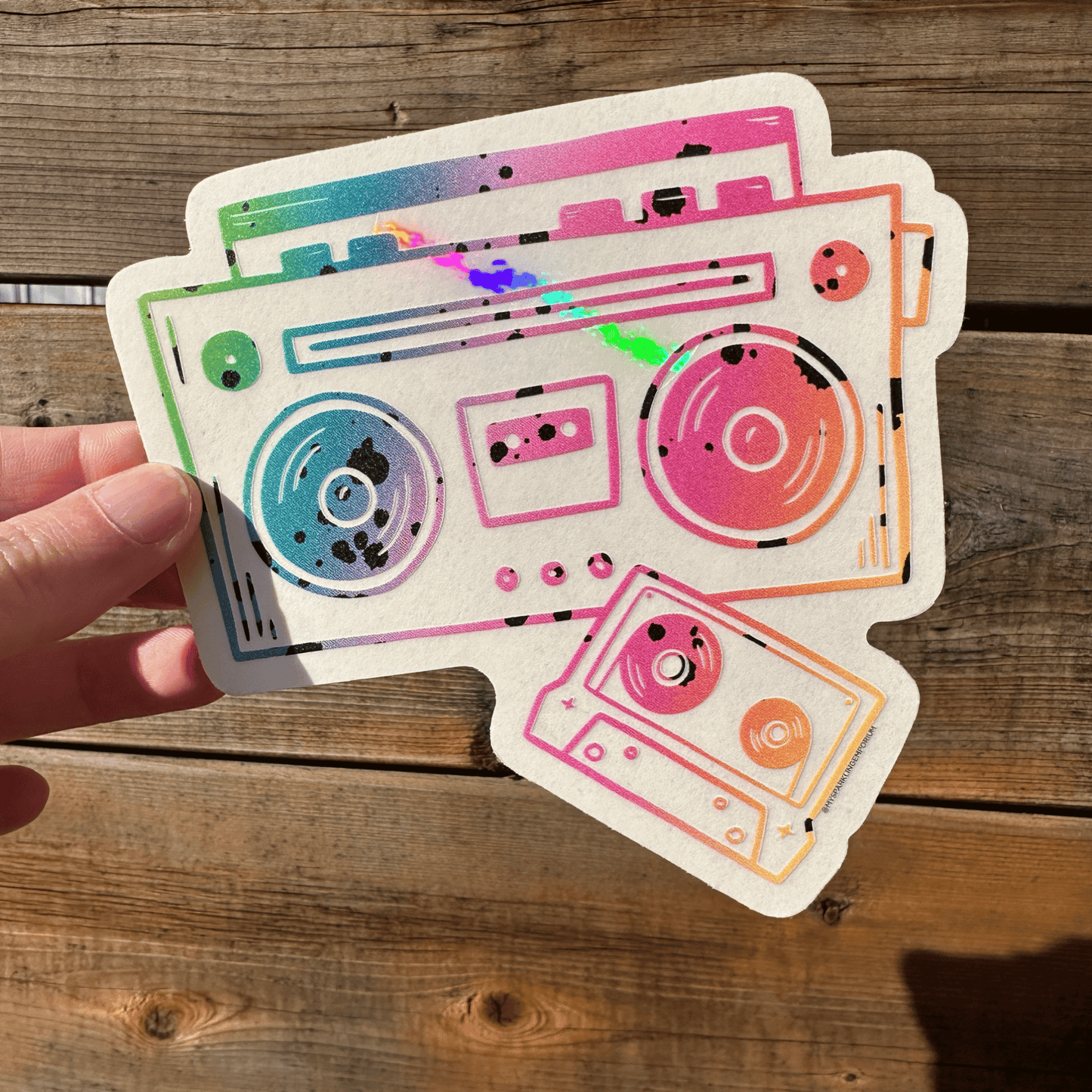 Boombox Suncatcher Sticker My Sparkling Emporium