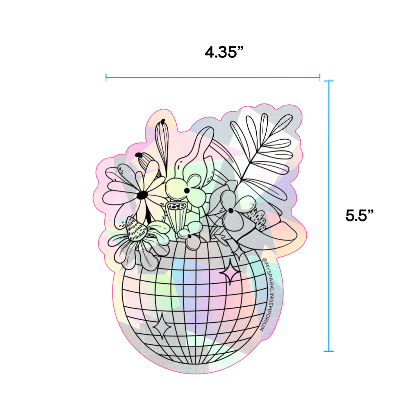 Disco Bouquet Suncatcher Sticker My Sparkling Emporium