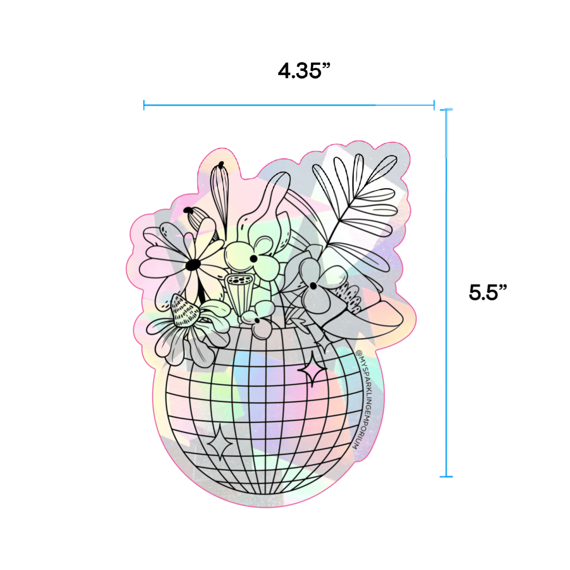 Disco Bouquet Suncatcher Sticker My Sparkling Emporium