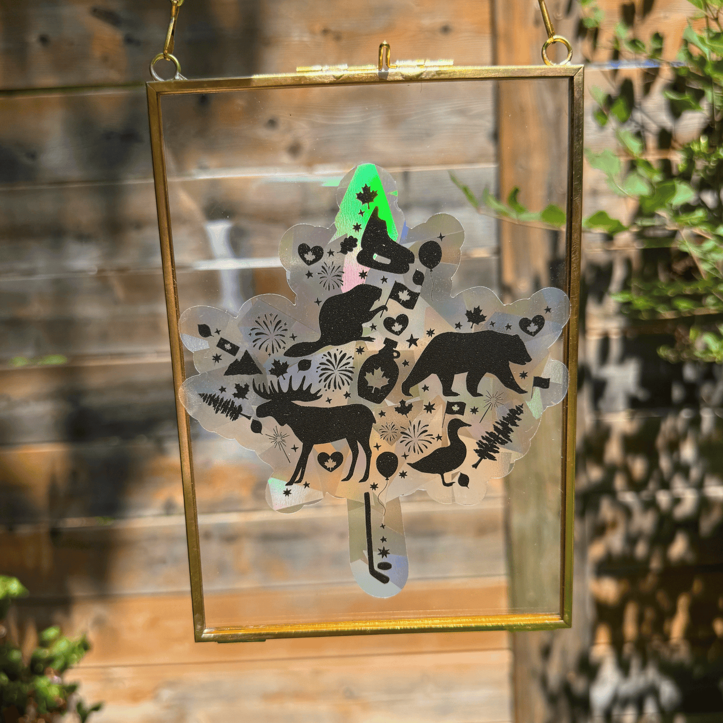 Maple Leaf Suncatcher Sticker My Sparkling Emporium
