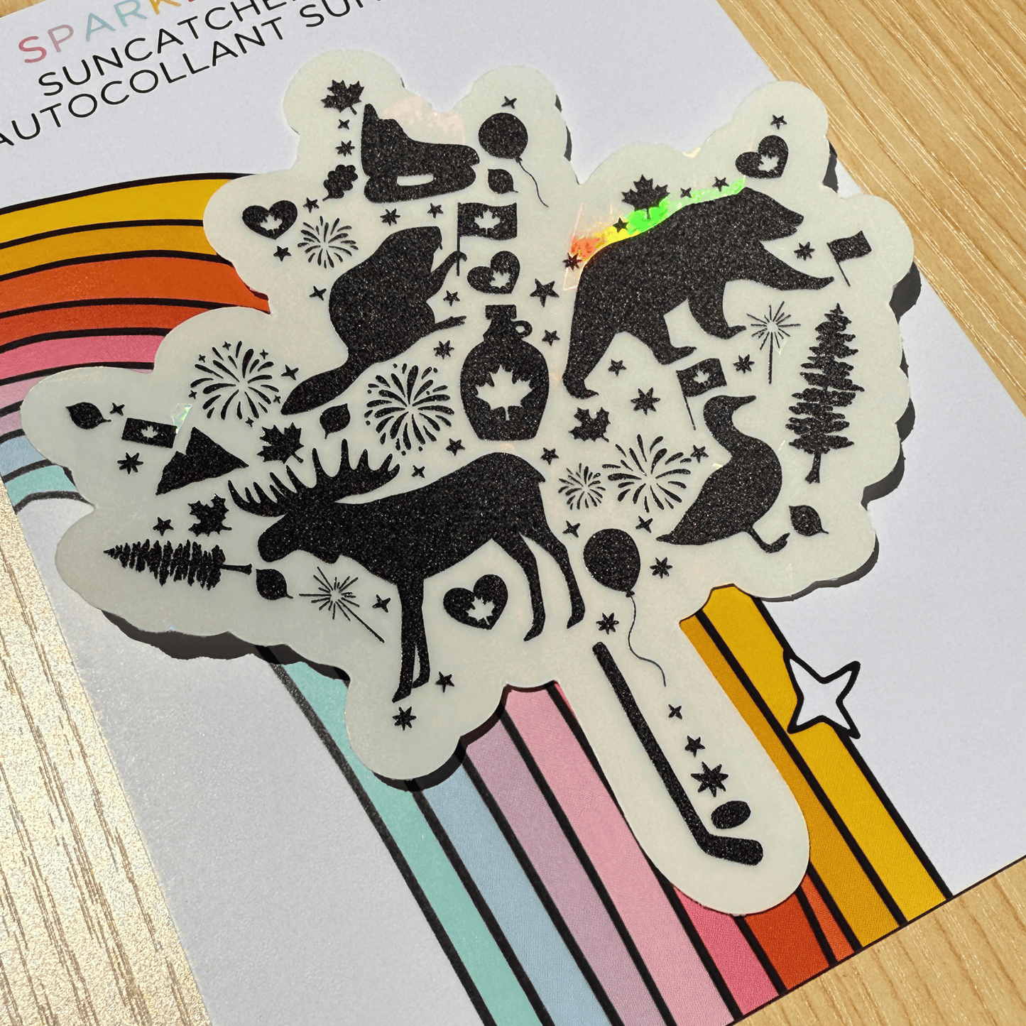 Maple Leaf Suncatcher Sticker My Sparkling Emporium