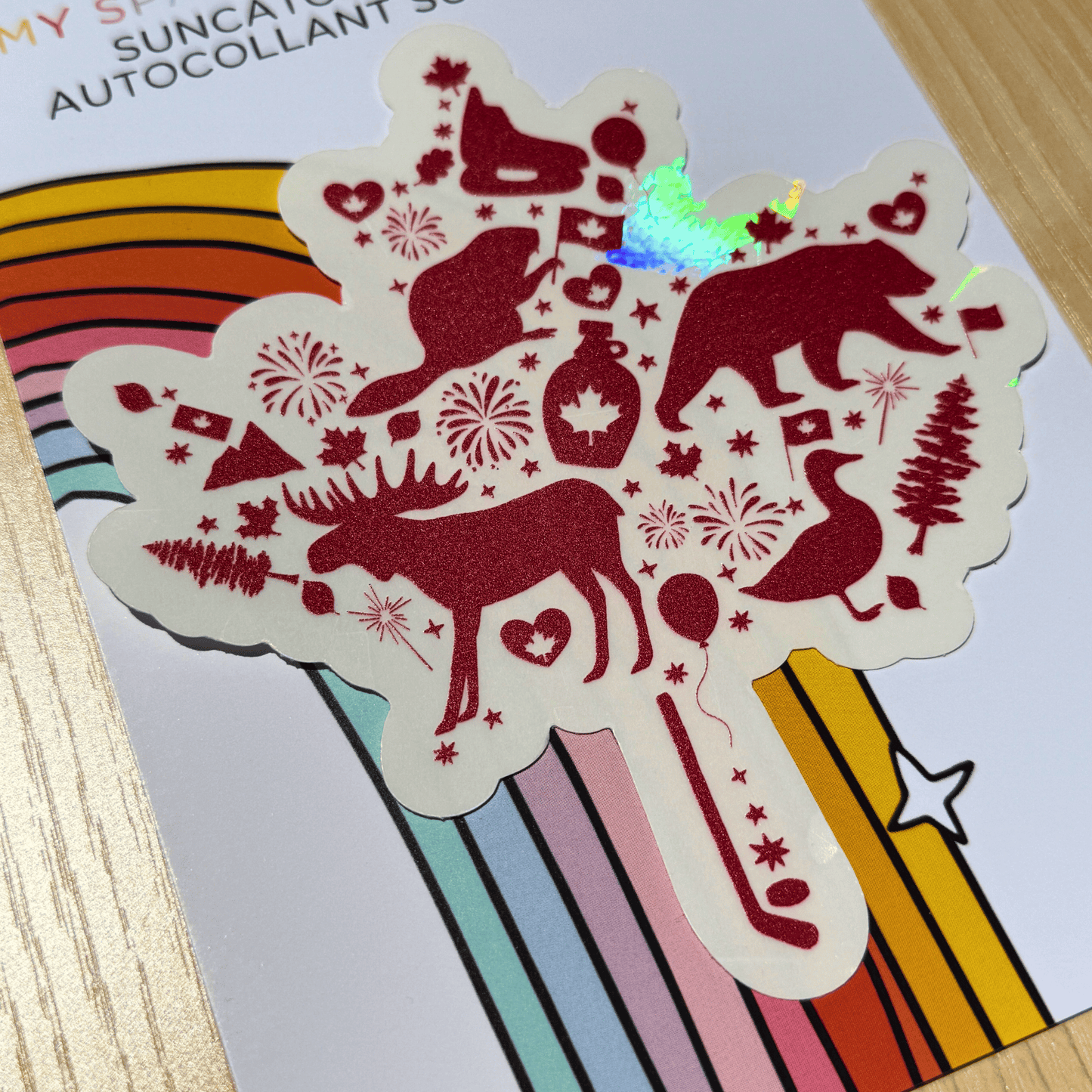 Maple Leaf Suncatcher Sticker My Sparkling Emporium