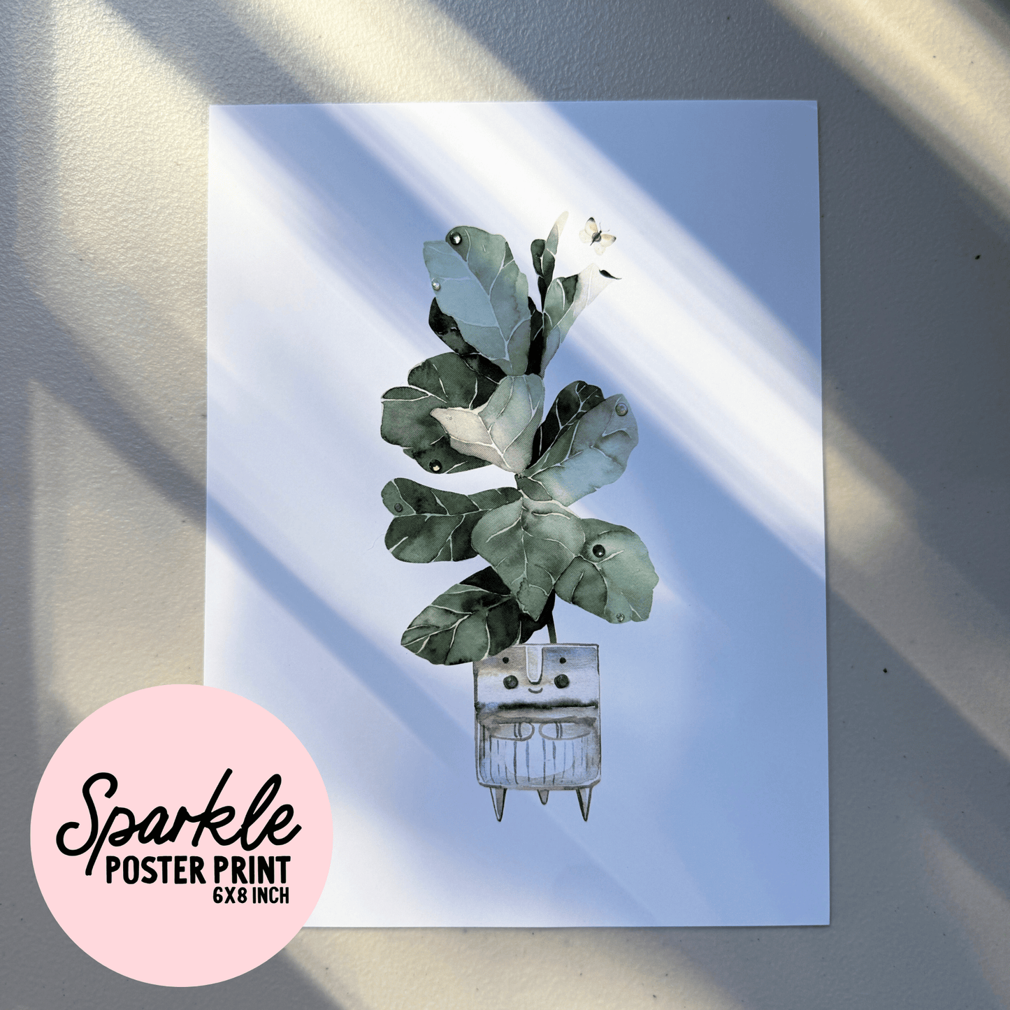 Happy Plant Sparkle Poster Print My Sparkling Emporium