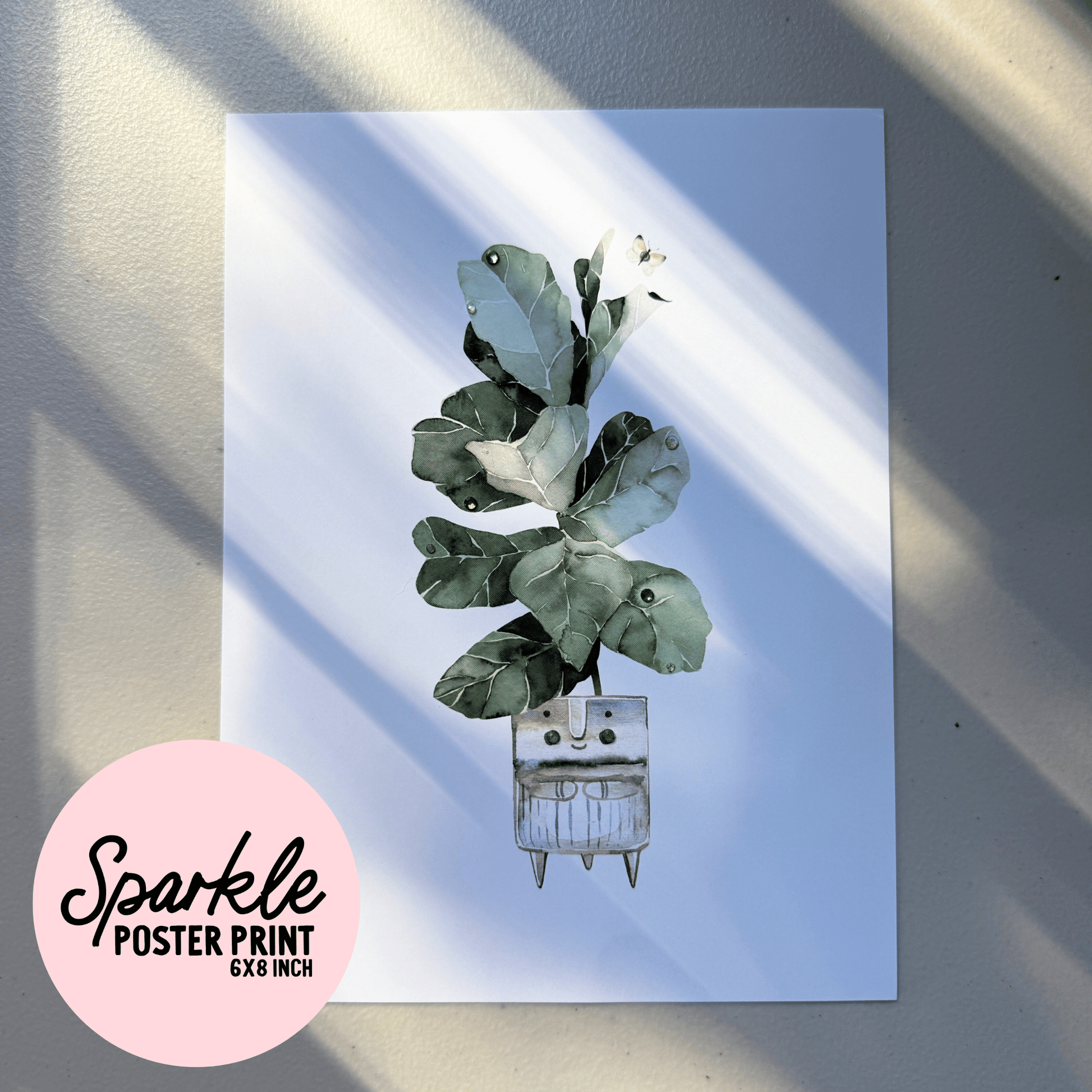 Happy Plant Sparkle Poster Print My Sparkling Emporium