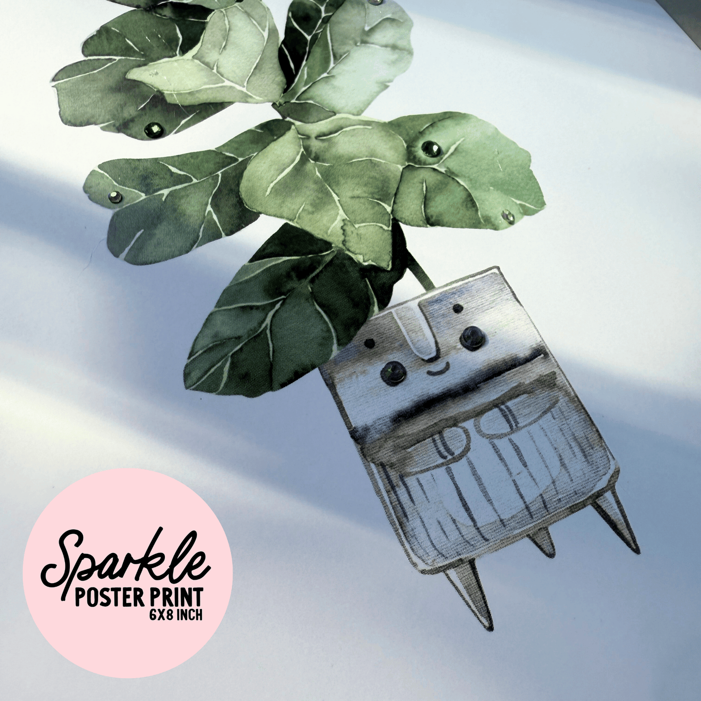 Happy Plant Sparkle Poster Print My Sparkling Emporium