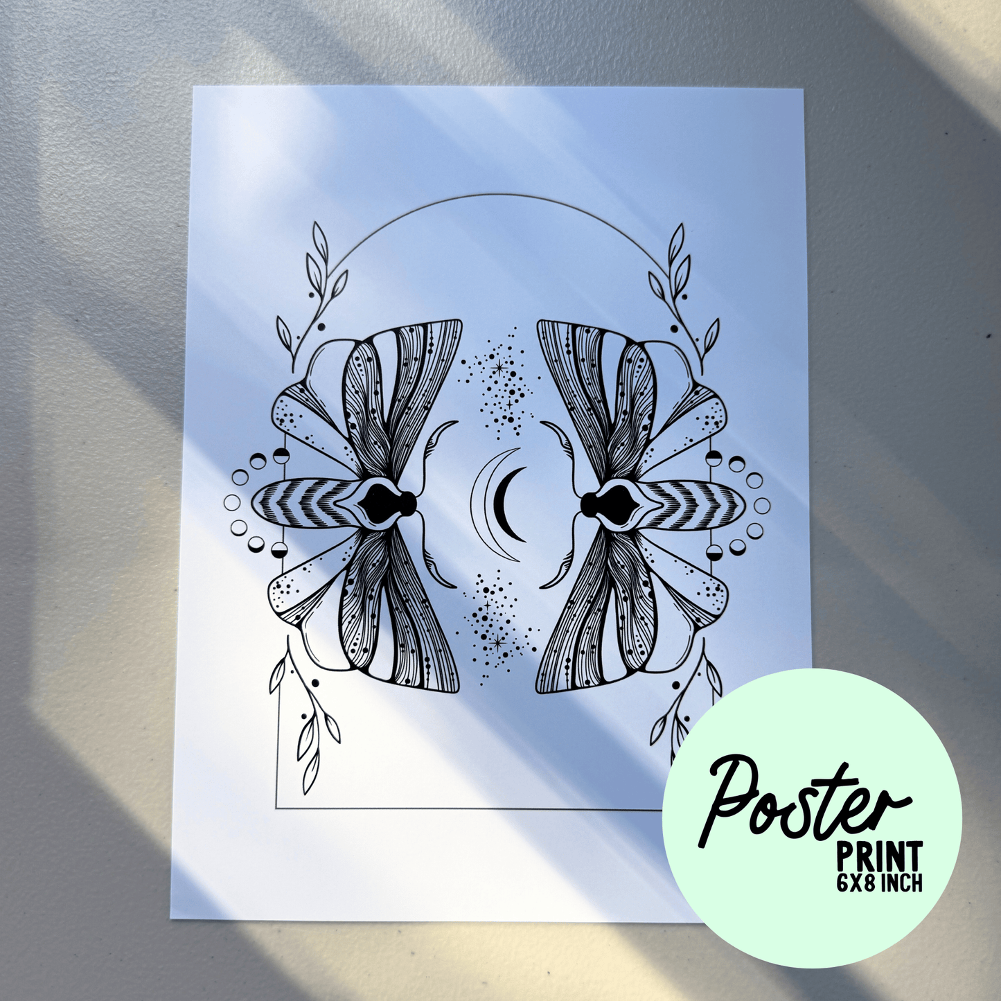 Mirror Moths Poster Print My Sparkling Emporium