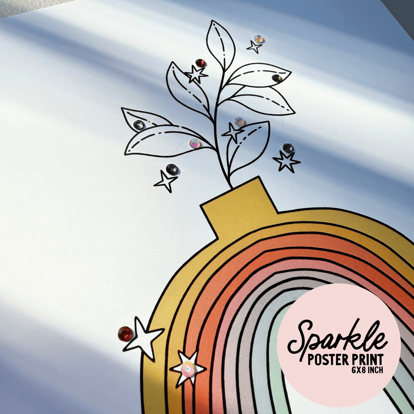 Rainbow Plant Sparkle Poster Print My Sparkling Emporium