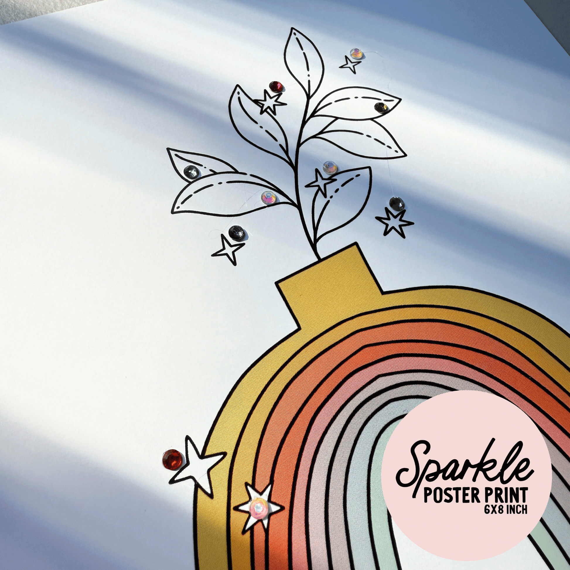 Rainbow Plant Sparkle Poster Print My Sparkling Emporium