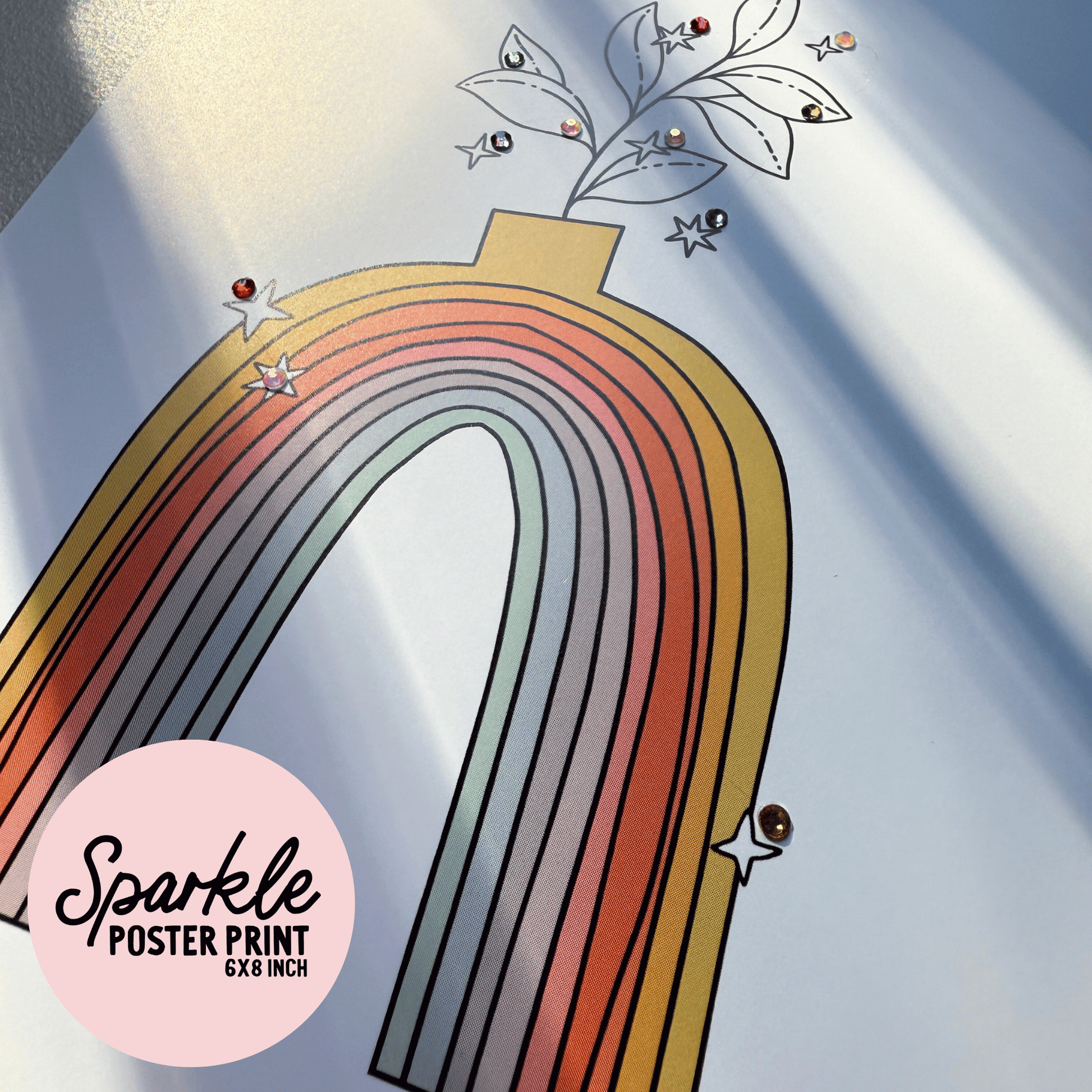 Rainbow Plant Sparkle Poster Print My Sparkling Emporium