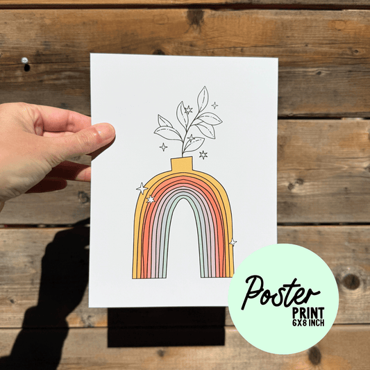 Rainbow Plant Poster Print My Sparkling Emporium
