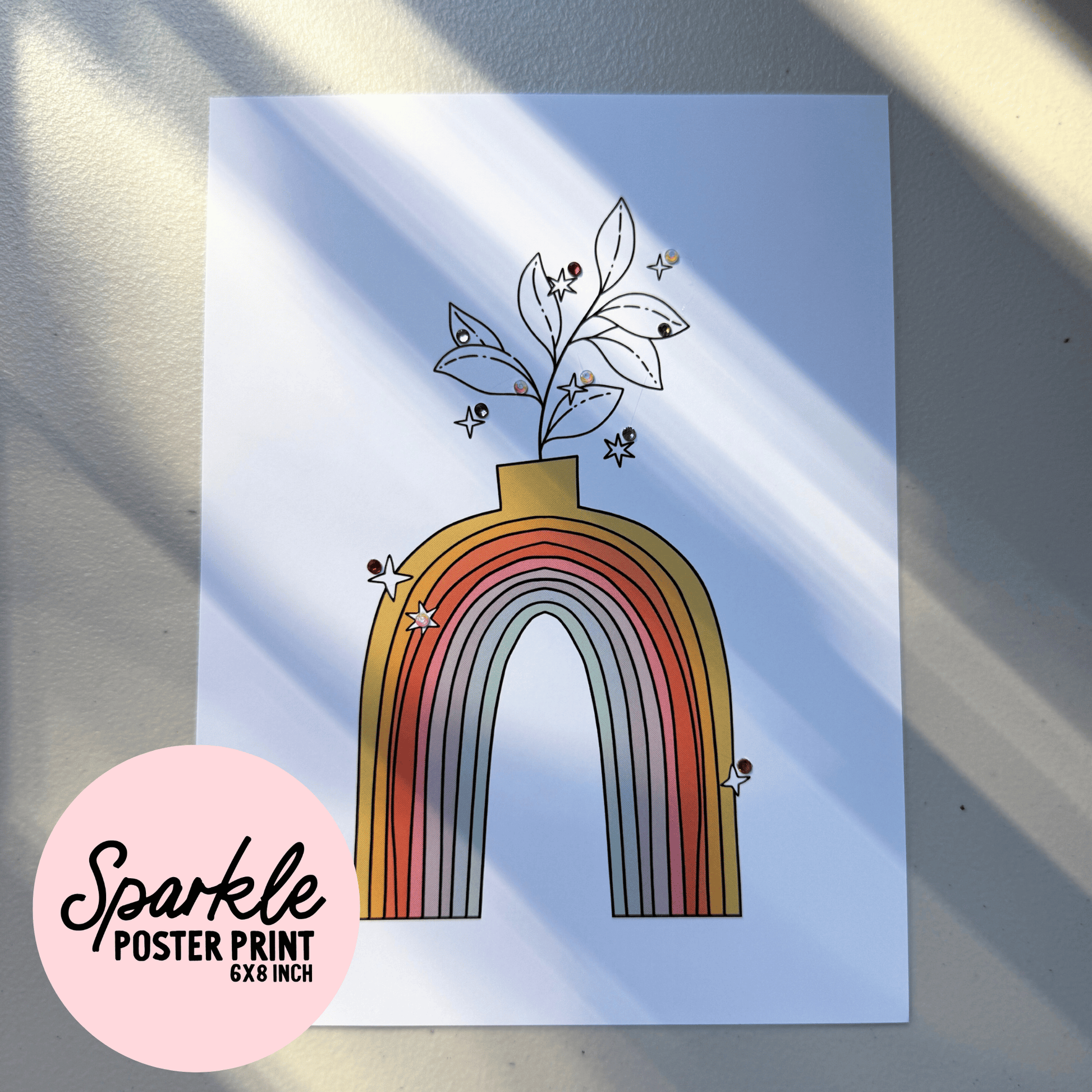 Rainbow Plant Sparkle Poster Print My Sparkling Emporium