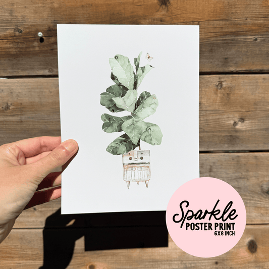 Happy Plant Sparkle Poster Print My Sparkling Emporium