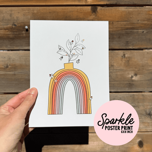 Rainbow Plant Sparkle Poster Print My Sparkling Emporium