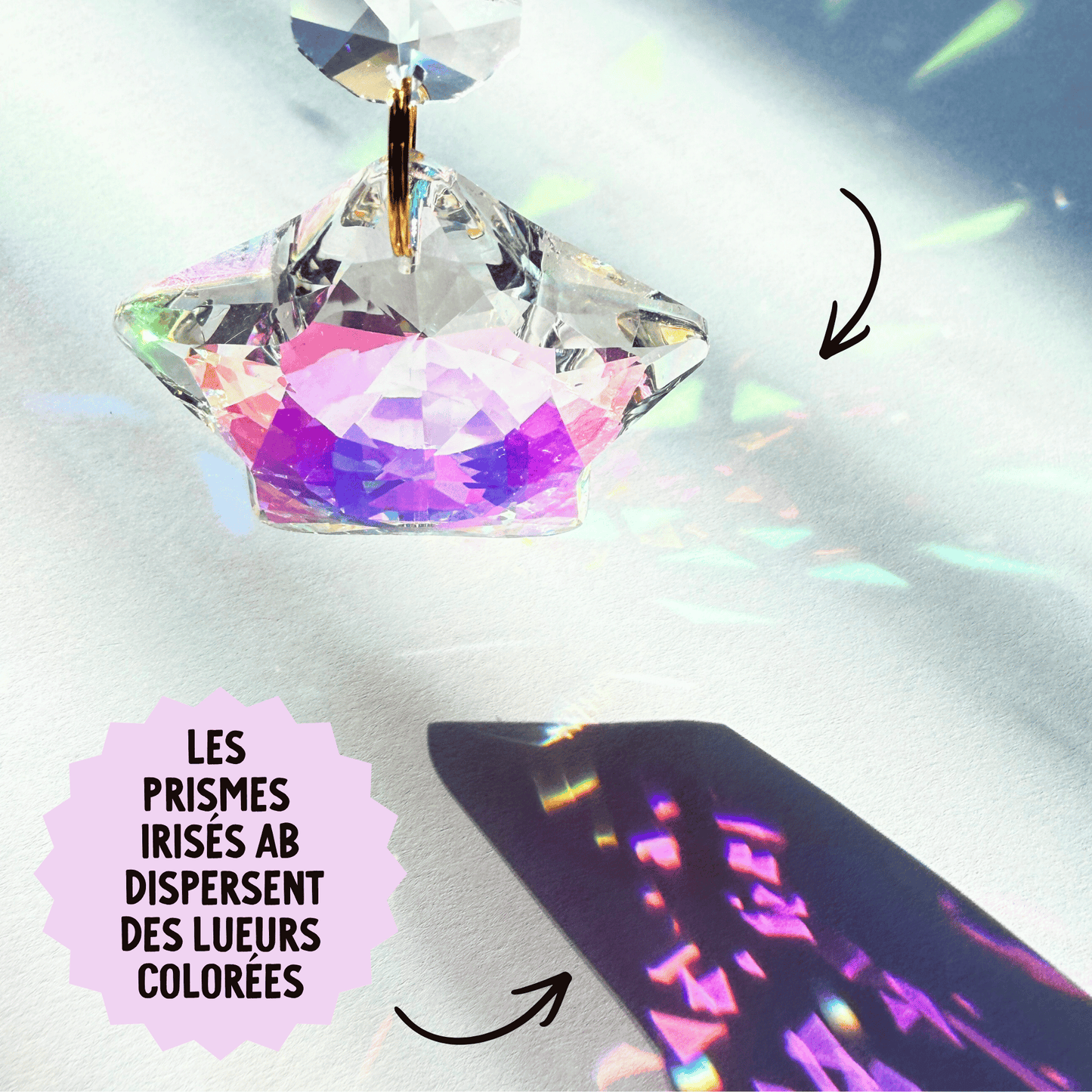 Iridescent Crescent Moon Prism Suncatcher Kit My Sparkling Emporium