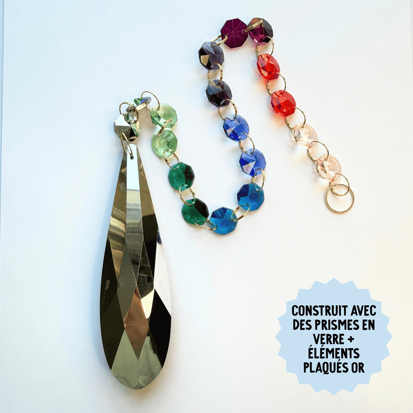 Cosmic Dark Rainbow Drop Sparkle Suncatcher My Sparkling Emporium