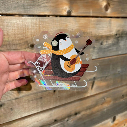 Penguin Snow Day Suncatcher Sticker Suncatcher Sticker My Sparkling Emporium