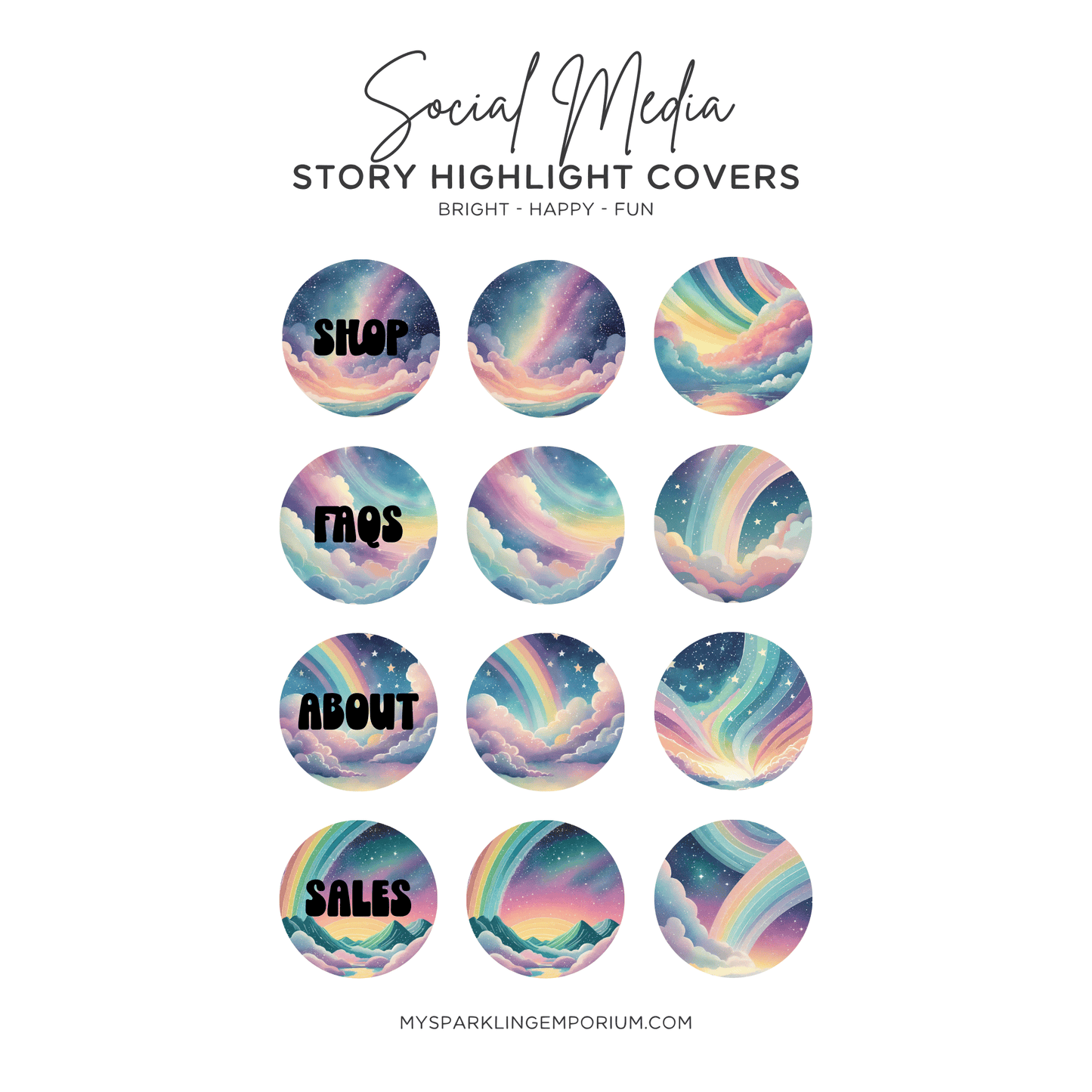 Social Media Highlight Covers: Rainbows My Sparkling Emporium