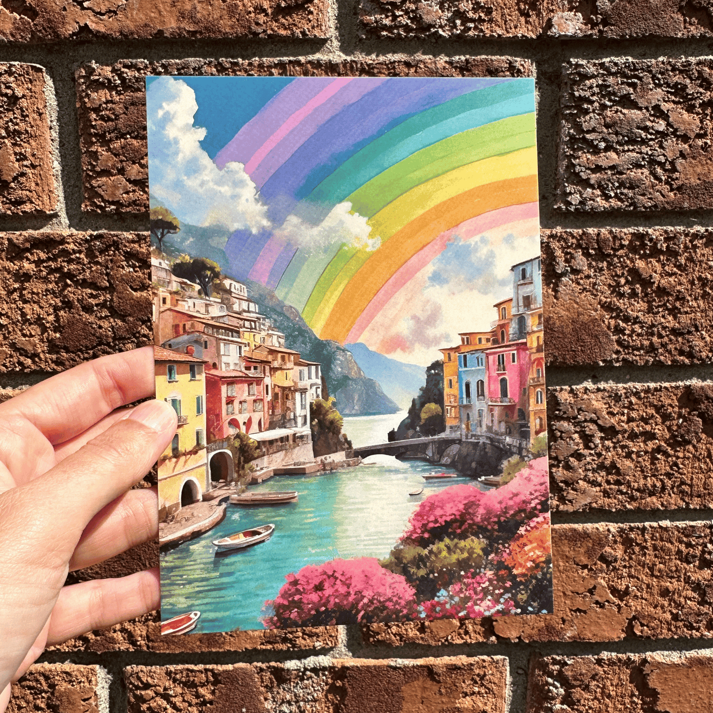 Amalfi Rainbow Postcard Print My Sparkling Emporium