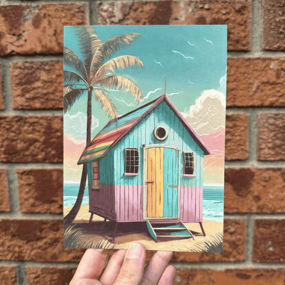 Beach Shack Postcard Print My Sparkling Emporium