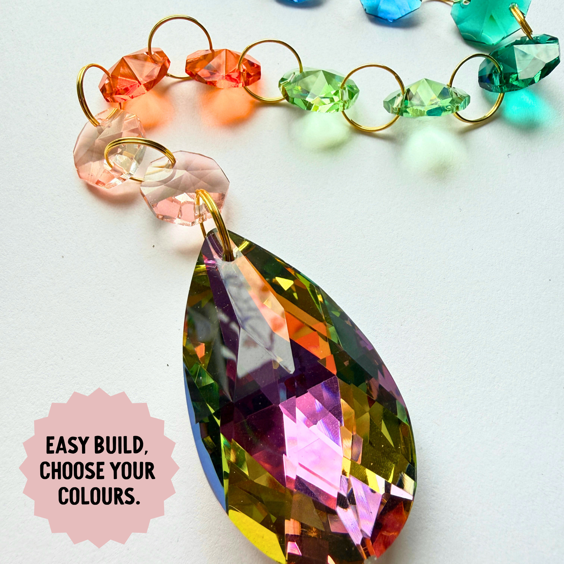Dark Rainbow Drop Prism Suncatcher Kit My Sparkling Emporium