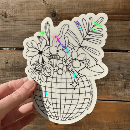 Disco Bouquet Suncatcher Sticker My Sparkling Emporium