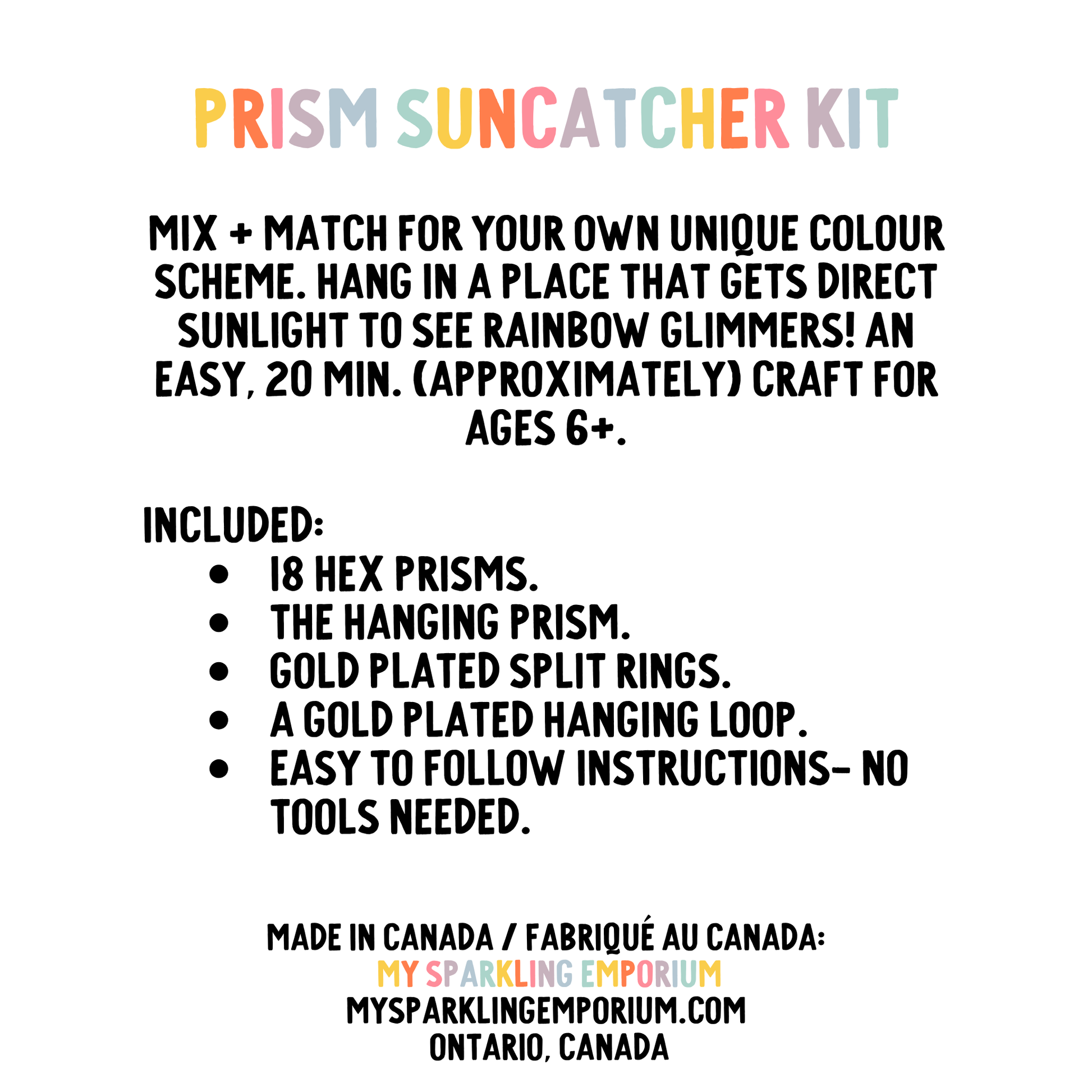 Iridescent Star Prism Suncatcher Kit My Sparkling Emporium