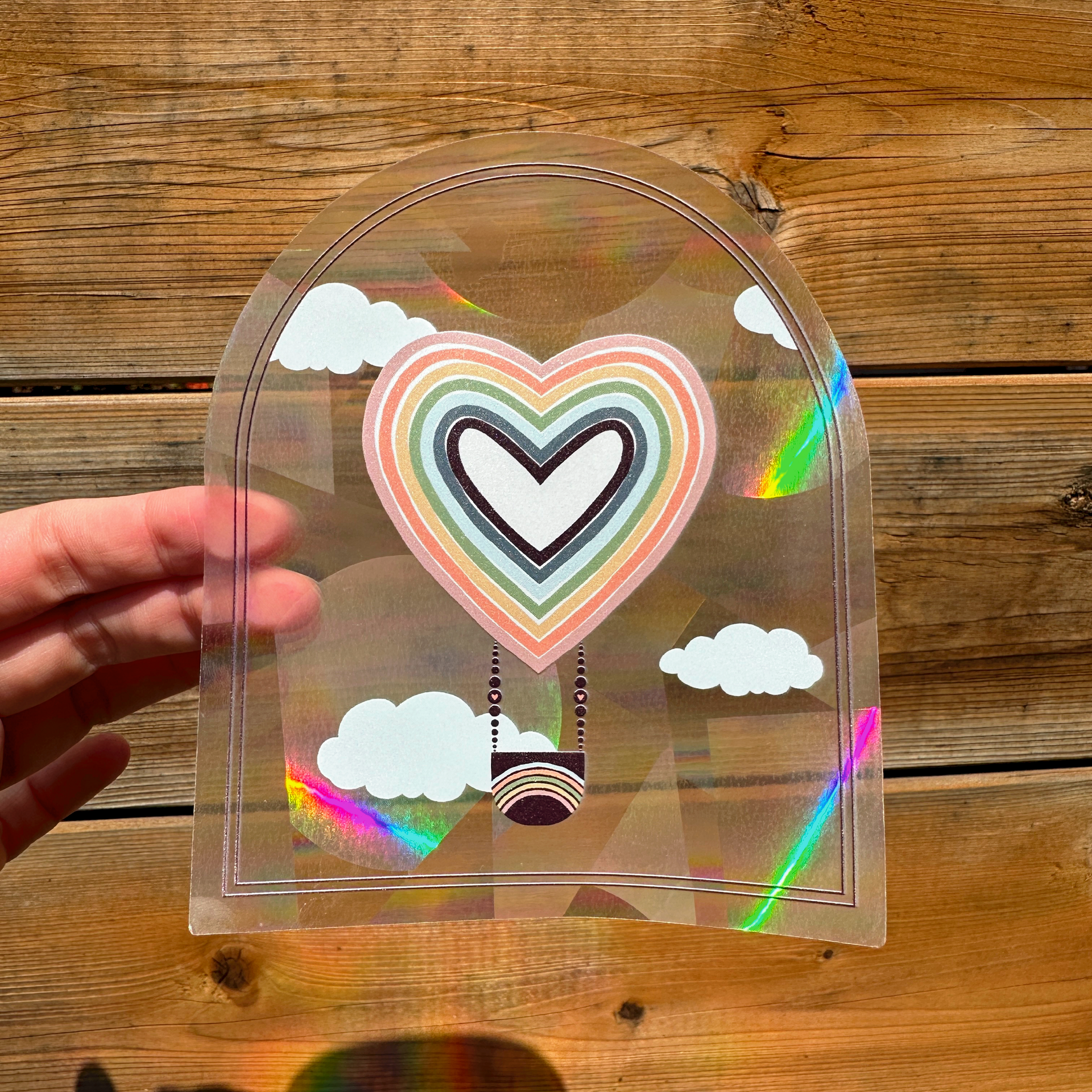 Heart Balloon Suncatcher Sticker