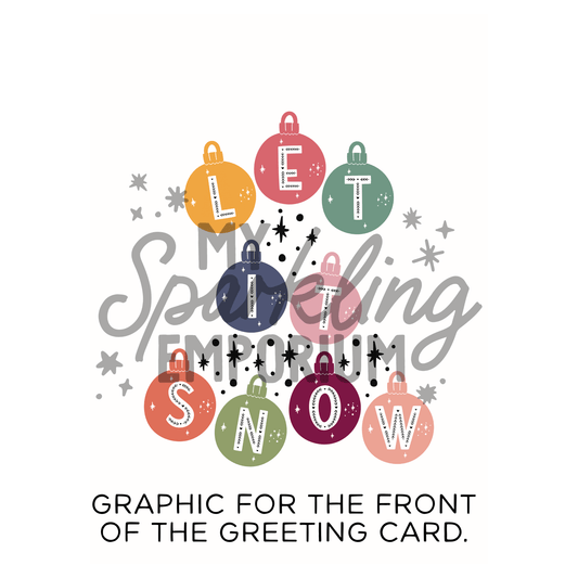 Let It Snow Sticker Greeting Card My Sparkling Emporium