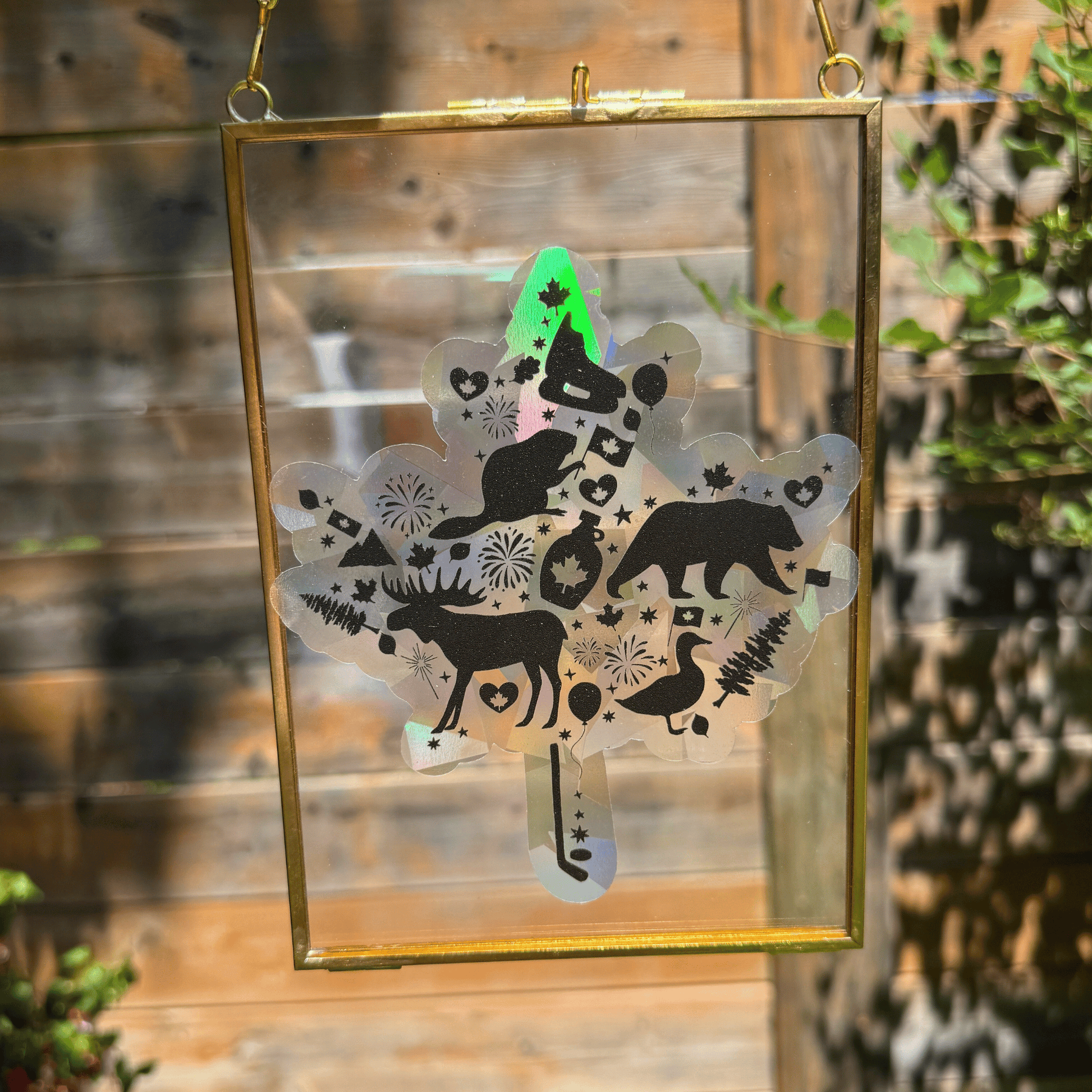 Maple Leaf Suncatcher Sticker My Sparkling Emporium
