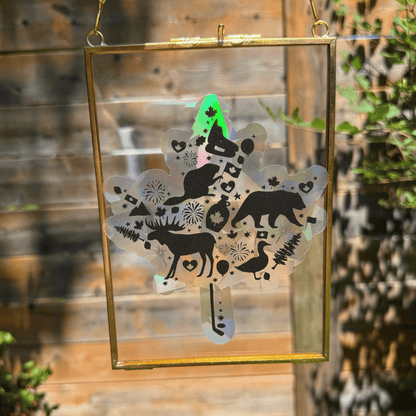 Maple Leaf Suncatcher Sticker My Sparkling Emporium