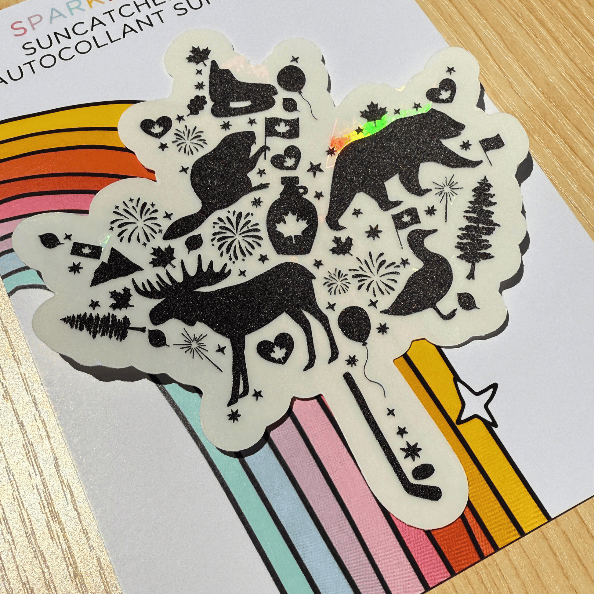 Maple Leaf Suncatcher Sticker My Sparkling Emporium