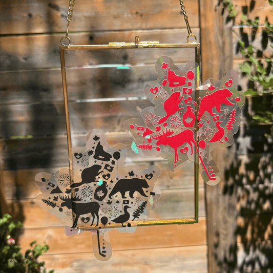 Maple Leaf Suncatcher Sticker My Sparkling Emporium