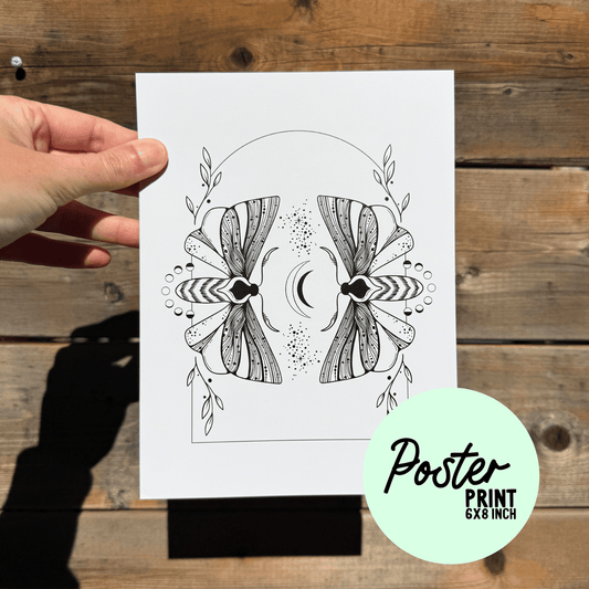 Mirror Moths Poster Print My Sparkling Emporium