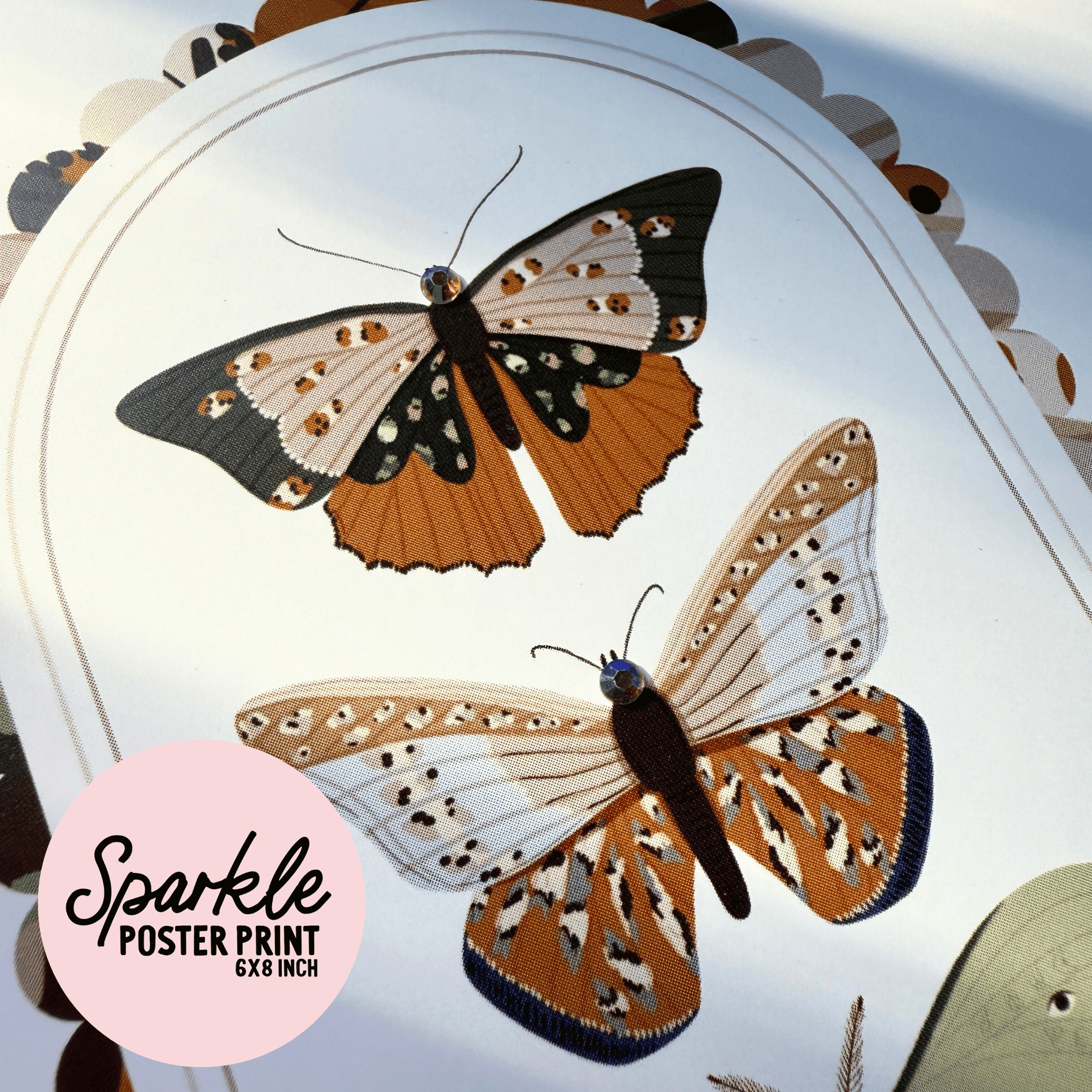 Moths Sparkle Poster Print My Sparkling Emporium