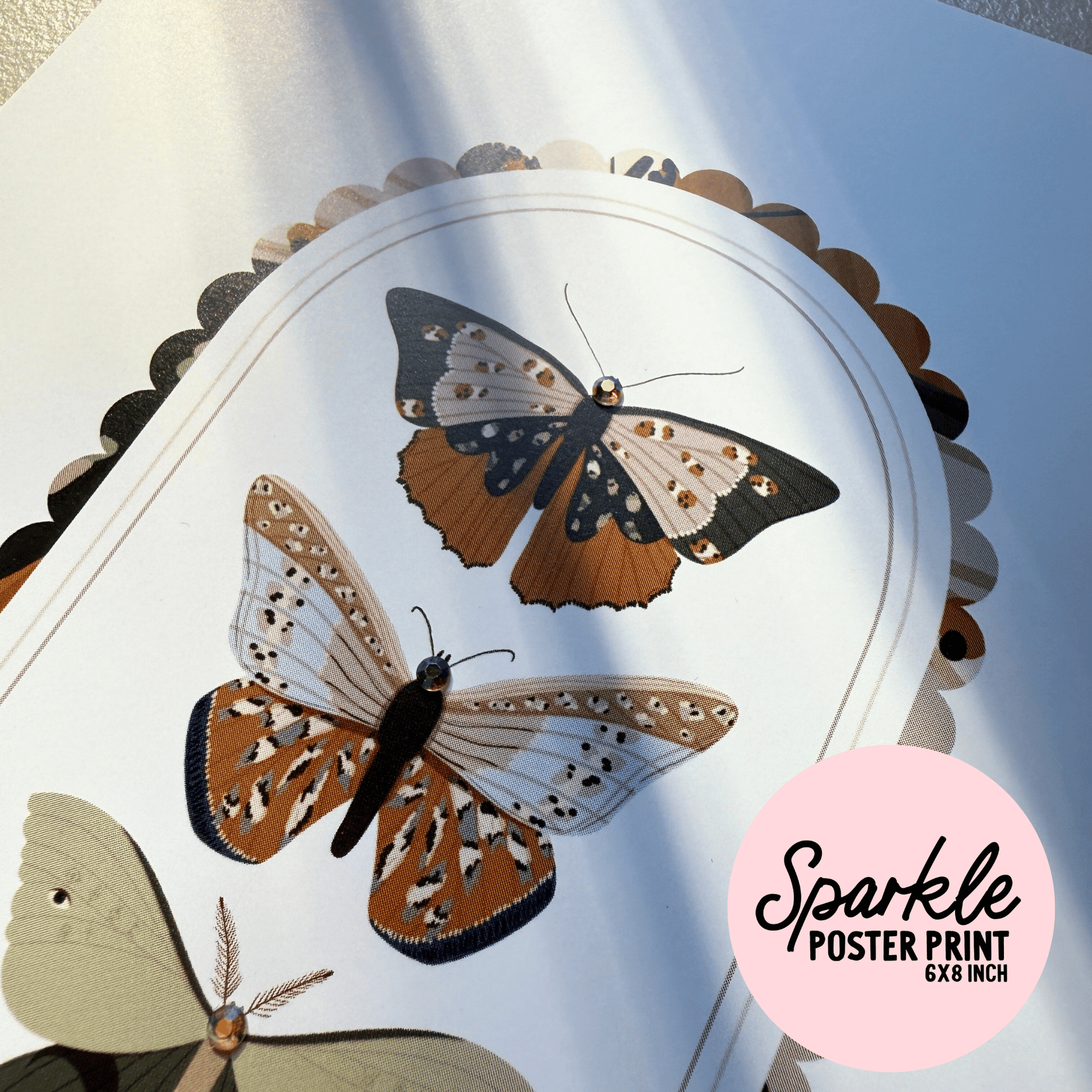 Moths Sparkle Poster Print My Sparkling Emporium