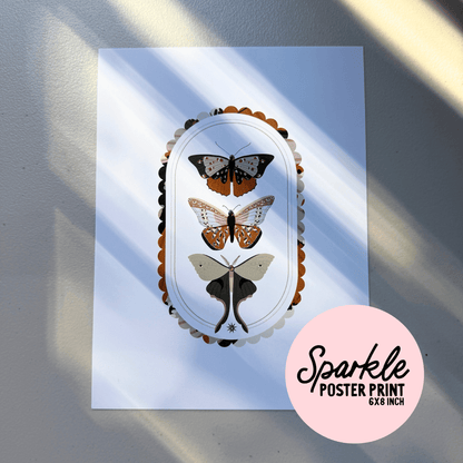 Moths Sparkle Poster Print My Sparkling Emporium
