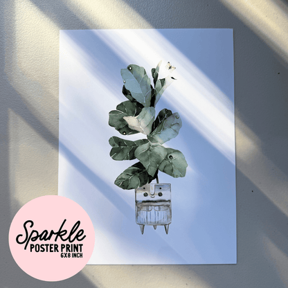 Happy Plant Sparkle Poster Print My Sparkling Emporium