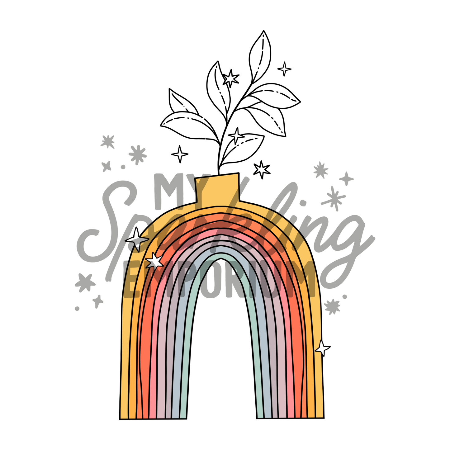 Rainbow Plant Poster Print My Sparkling Emporium