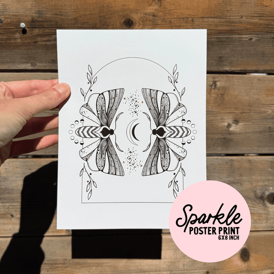 Mirror Moths Sparkle Print My Sparkling Emporium