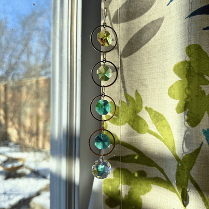 Seafoam Dots Prism Suncatcher My Sparkling Emporium