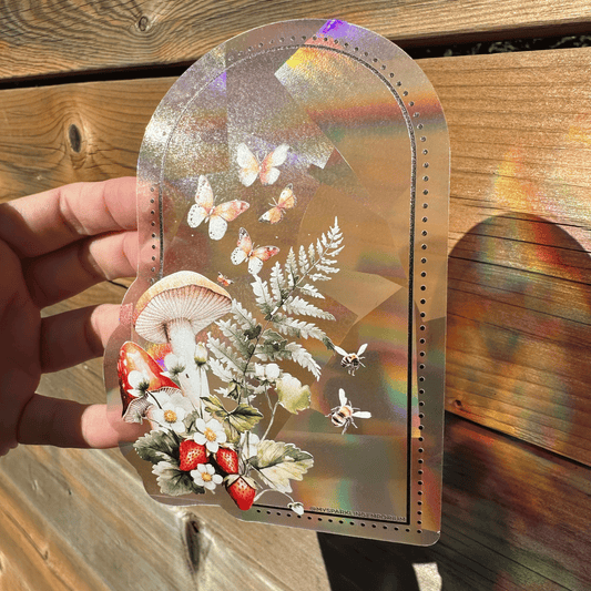 Strawberry Garden Suncatcher Sticker My Sparkling Emporium