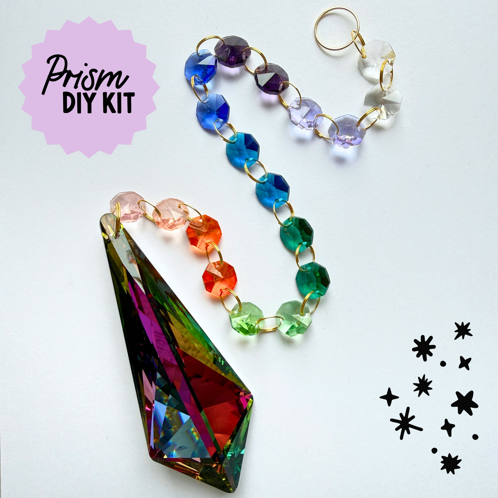Dark Rainbow XXL Geo Prism Suncatcher Kit My Sparkling Emporium
