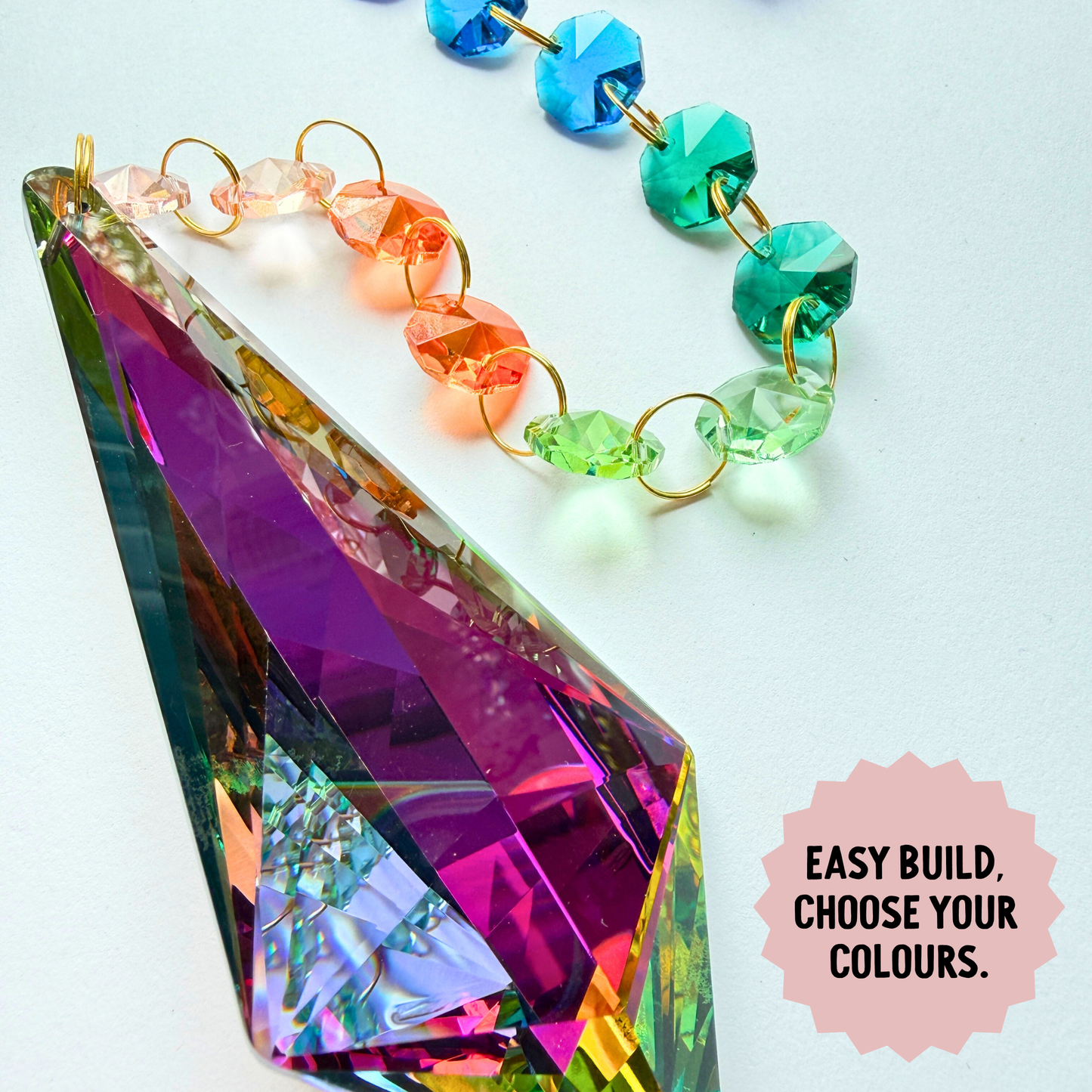 Dark Rainbow XXL Geo Prism Suncatcher Kit My Sparkling Emporium