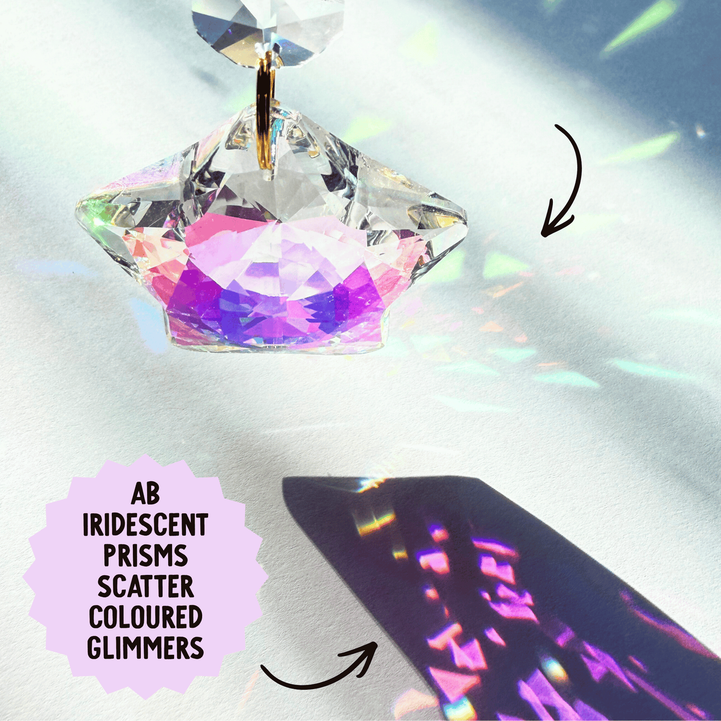 Iridescent Crescent Moon Prism Suncatcher Kit My Sparkling Emporium