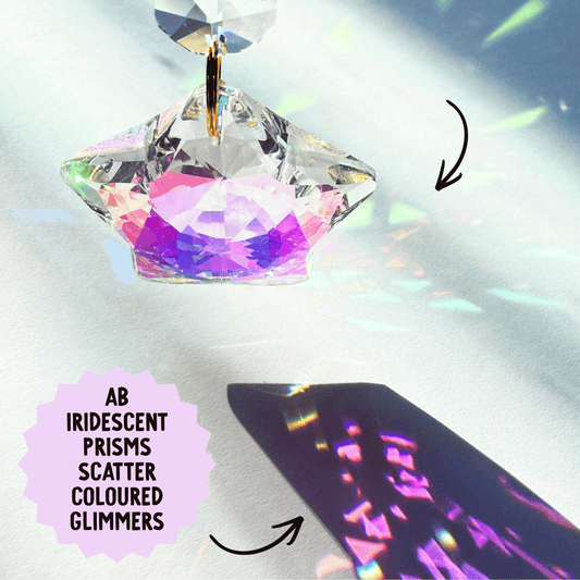 Iridescent Crescent Moon Prism Suncatcher Kit My Sparkling Emporium