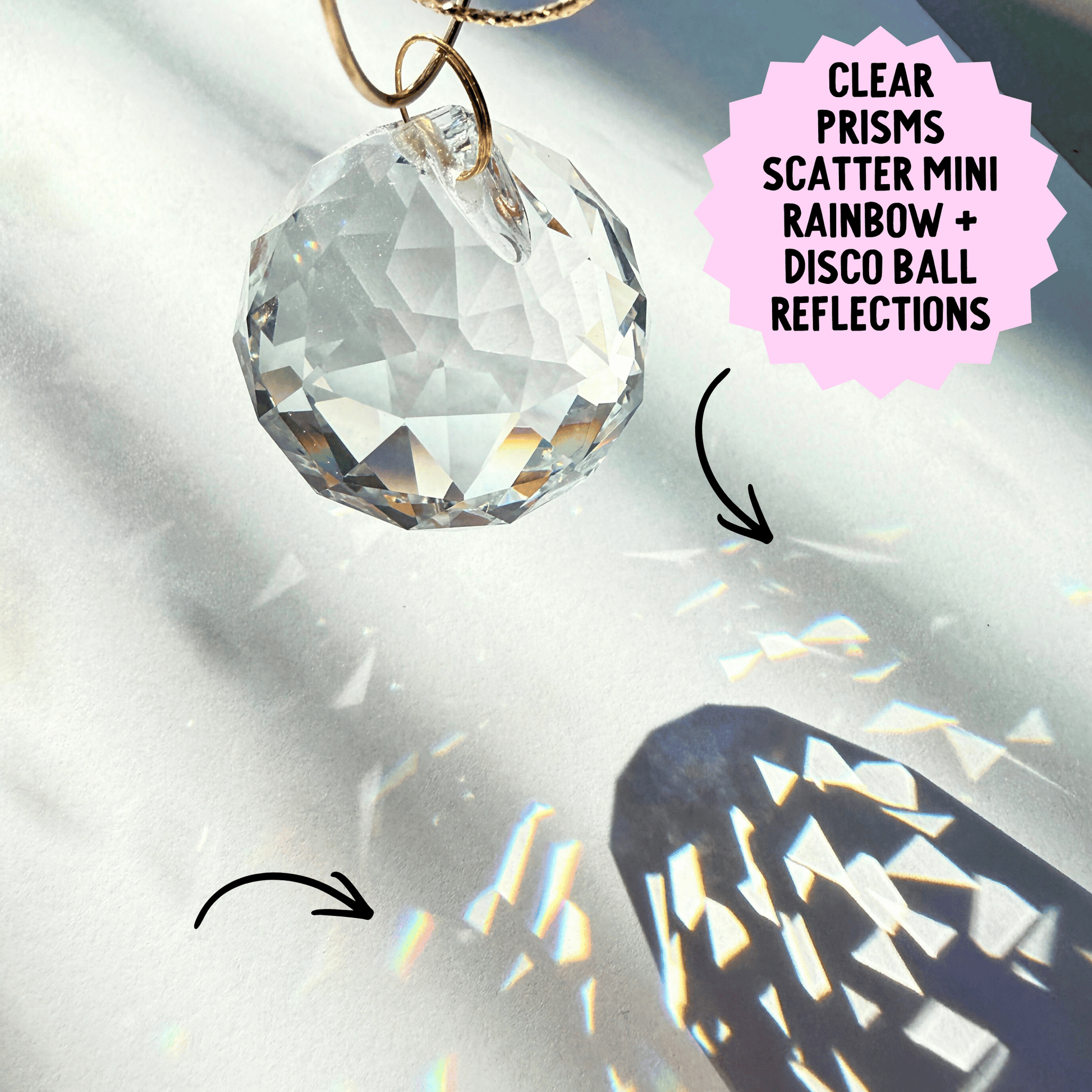 Iridescent Crescent Moon Prism Suncatcher Kit My Sparkling Emporium