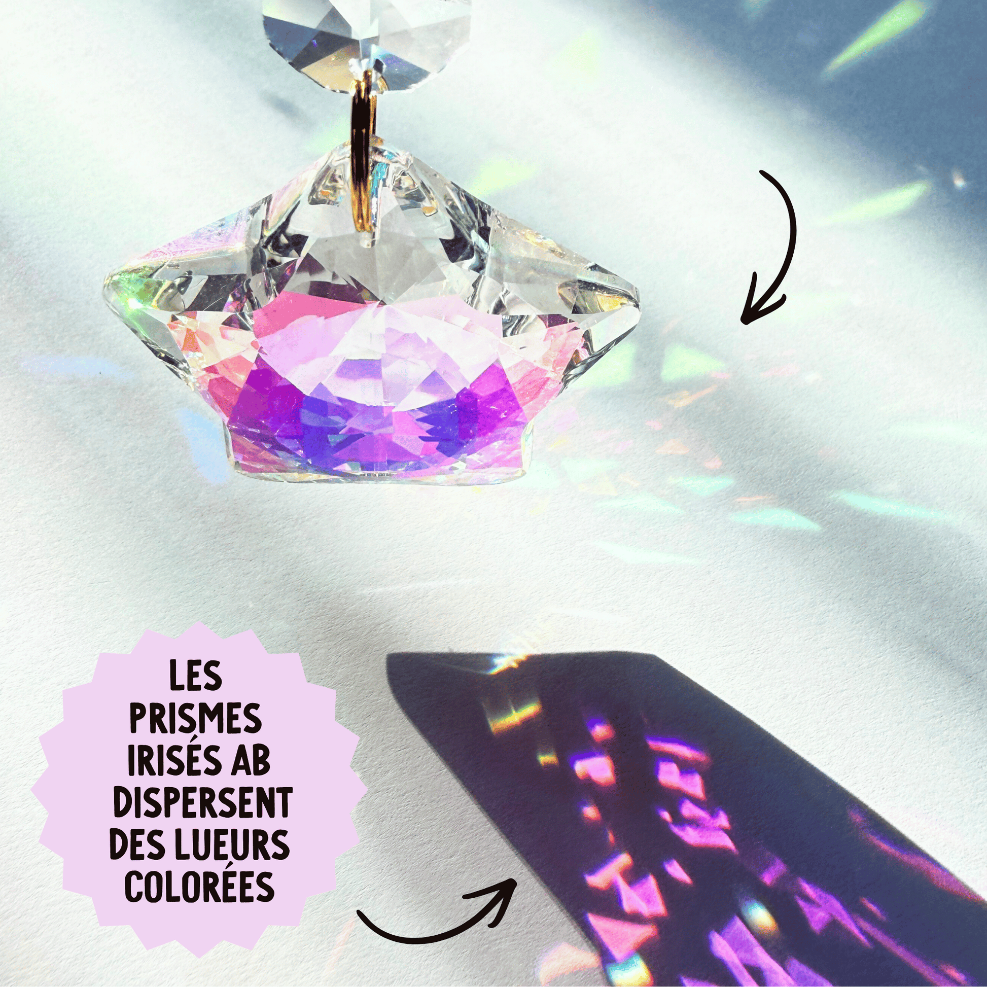 Iridescent Crescent Moon Prism Suncatcher Kit My Sparkling Emporium