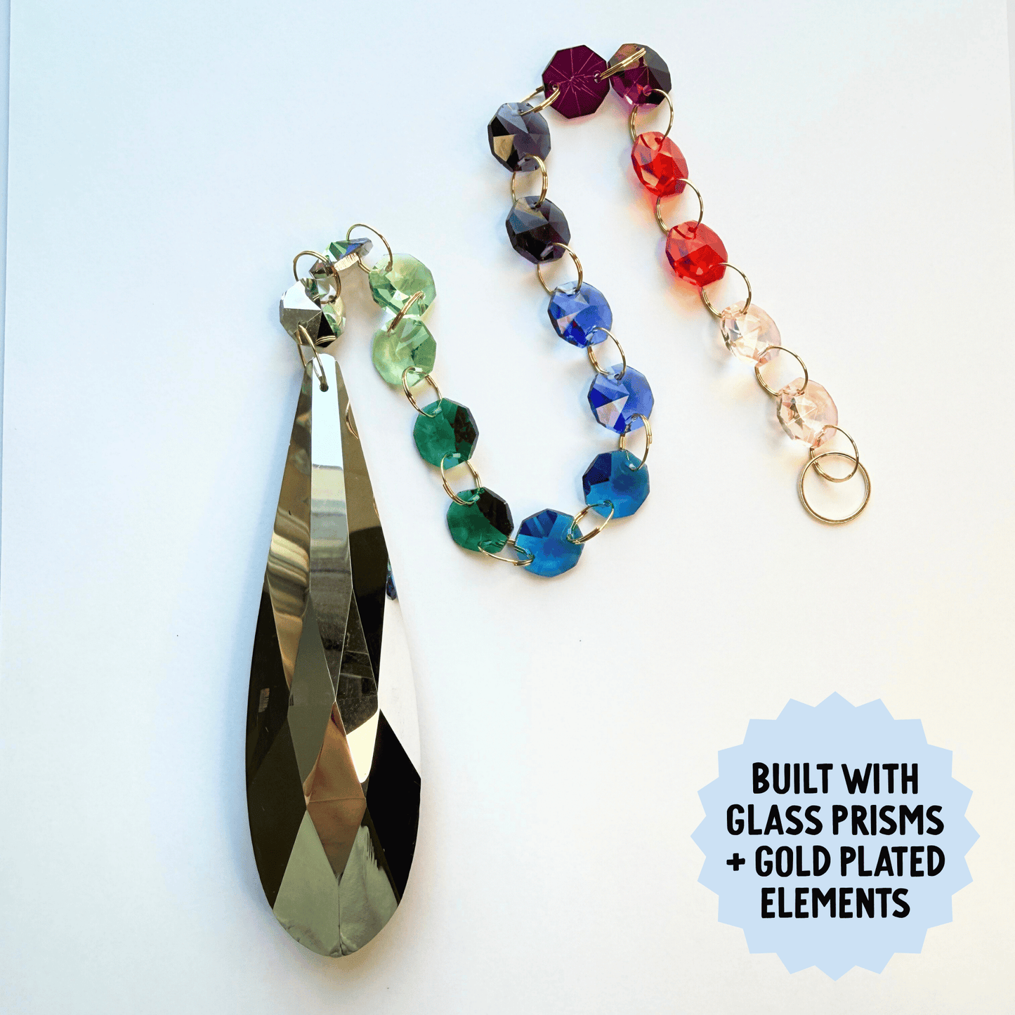 Cosmic Dark Rainbow Drop Sparkle Suncatcher My Sparkling Emporium